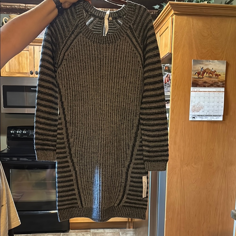 Striped Knit Sweater Dress
